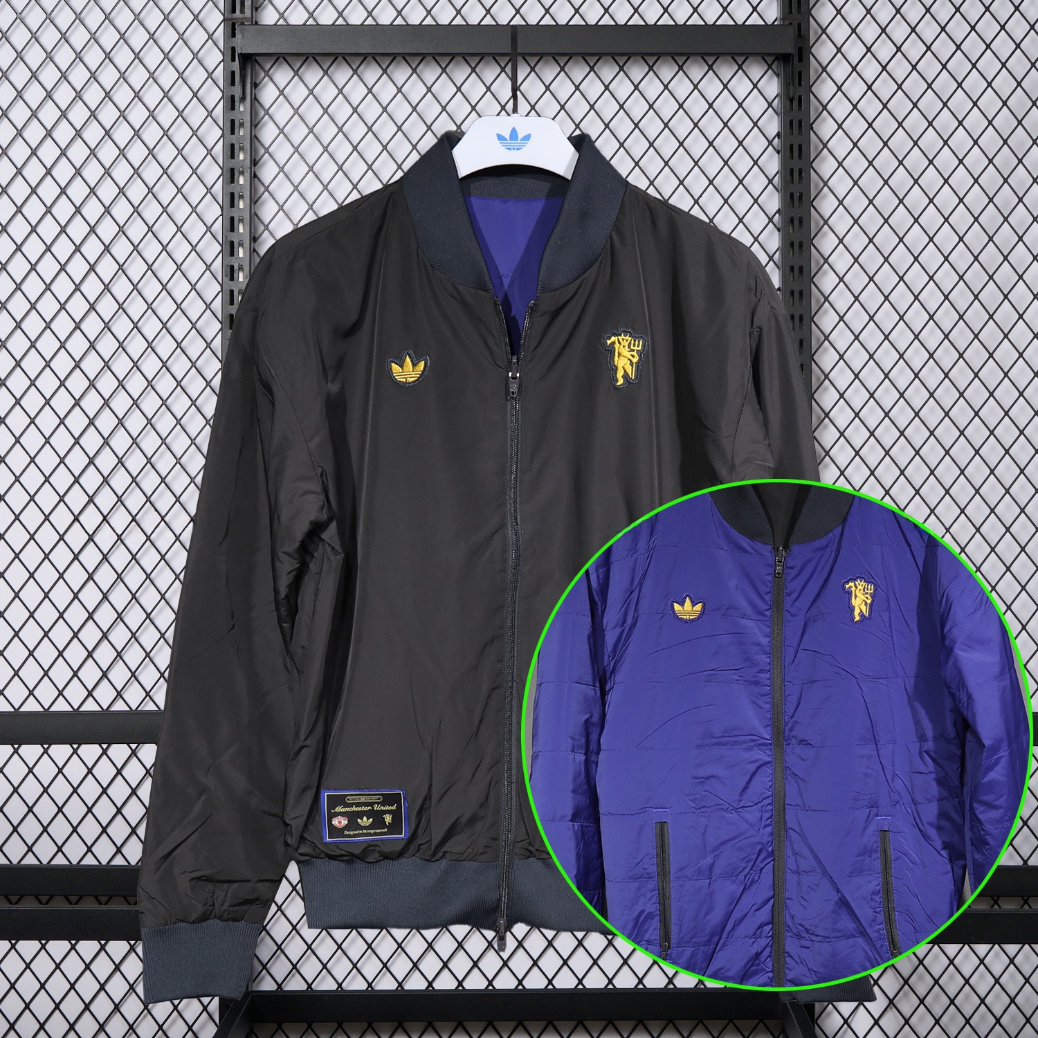 Manchester United 25-26 Double Sided Reversible Windbreaker - Black & Purple - Unitedfutballjersey