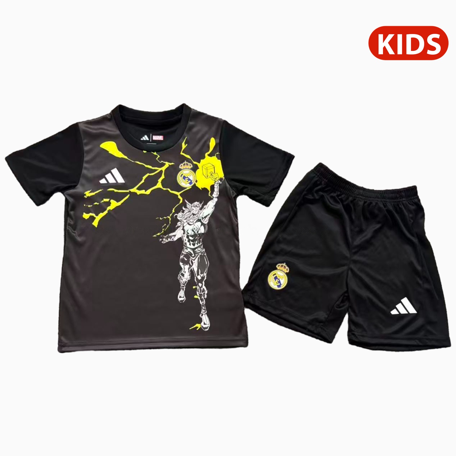 Real Madrid 25-26 Black Thunder Comics Special Kids Kit - Unitedfutballjersey