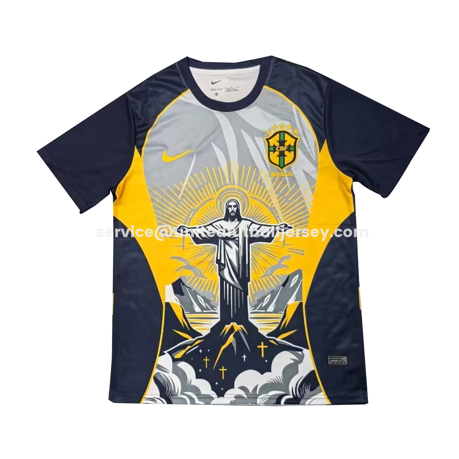 Brazil 25-26 Jesus Yellow And Black Jersey - Fans Version - Unitedfutballjersey