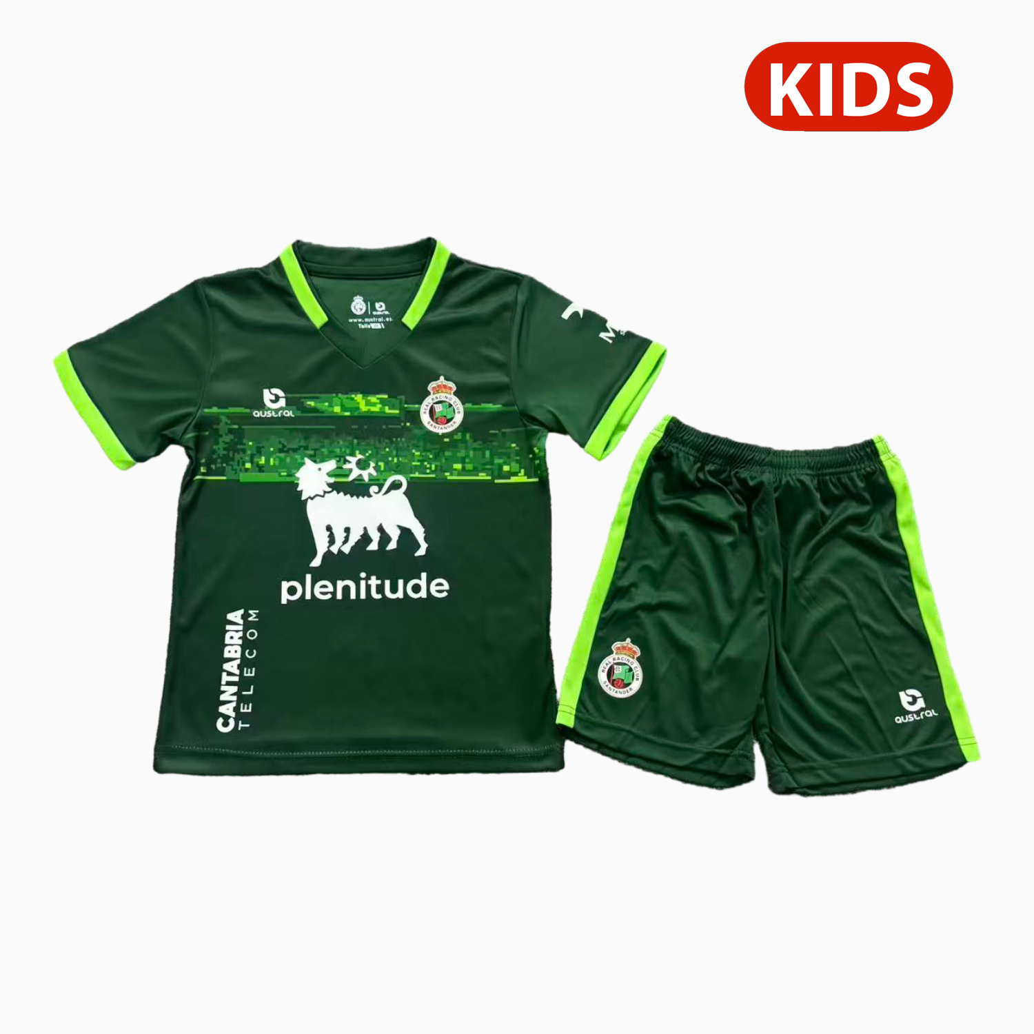 Racing de Santander 25-26 Away Green Kids Kit - Unitedfutballjersey