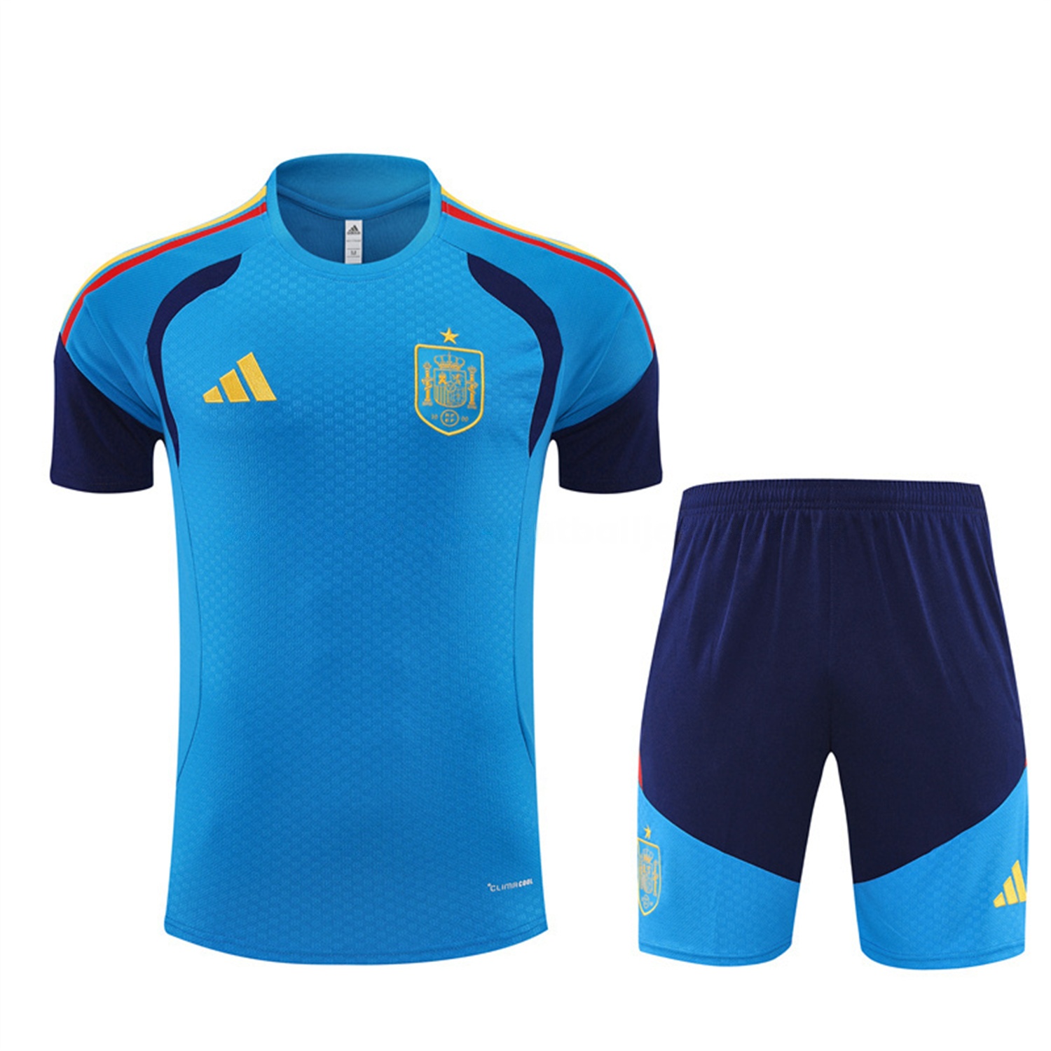 Spain 2026 Short-Sleeve Training Set - Lake Blue Top & Shorts - Unitedfutballjersey