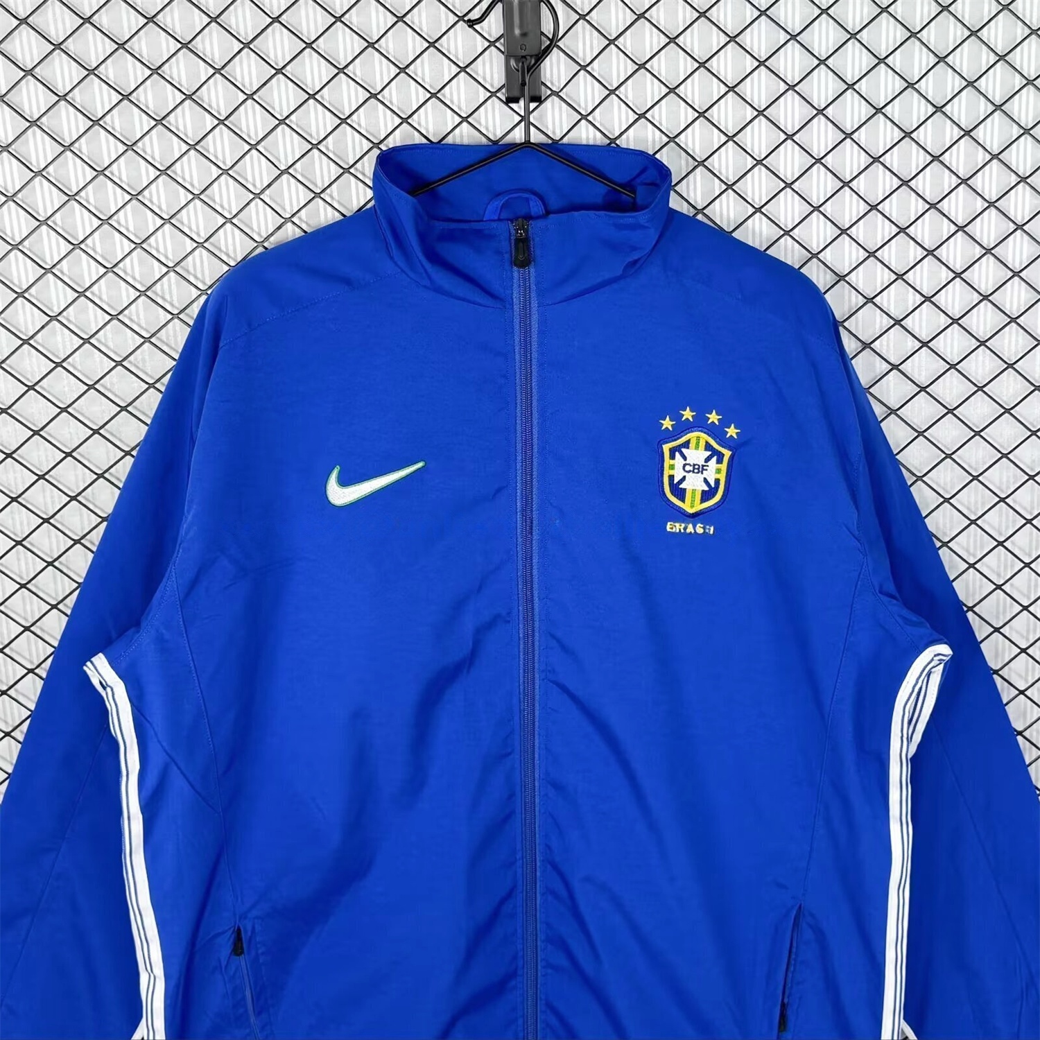 Retro Brazil 1998 Blue Windbreaker - Unitedfutballjersey