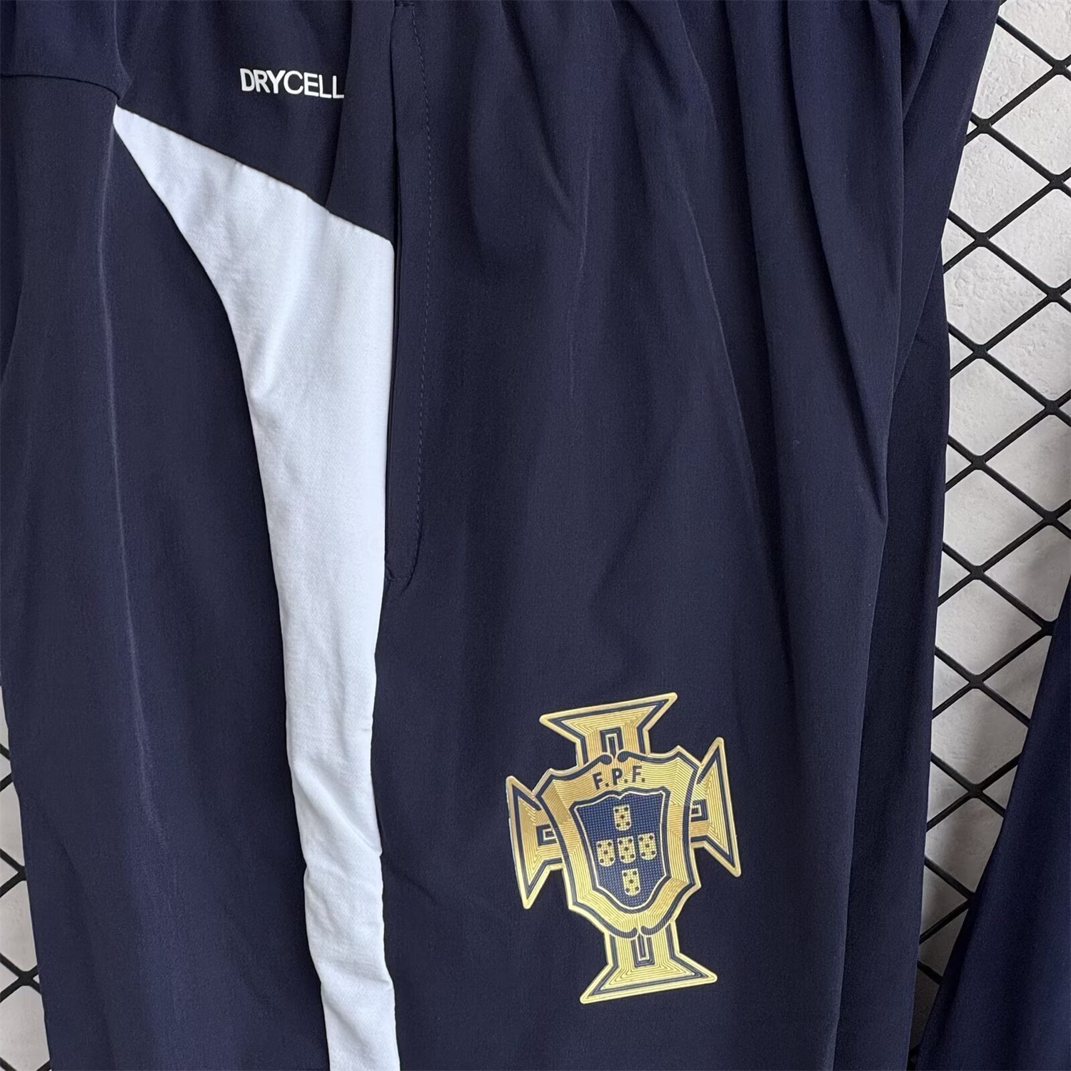 Portugal 25-26 Windbreaker Training Set - Black White Top and Pants - Unitedfutballjersey