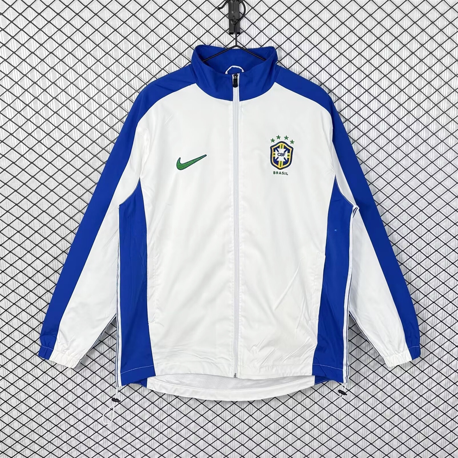 Retro Brazil 1998 White Windbreaker - Unitedfutballjersey