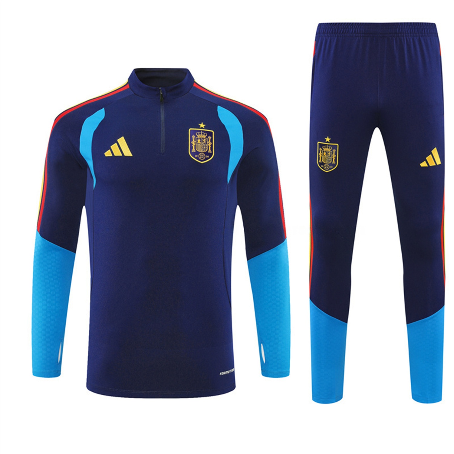 Spain 2026 Long Sleeve Training Set - Royal Blue Top & Pants - Unitedfutballjersey
