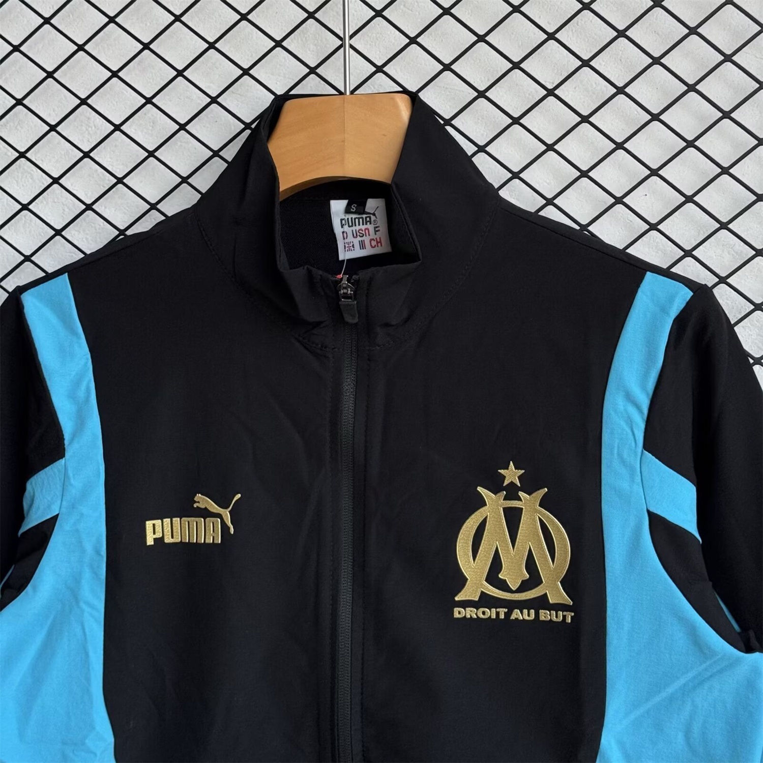 Marseille 25-26 Windbreaker Training Set - Blue Black Top and Pants - Unitedfutballjersey