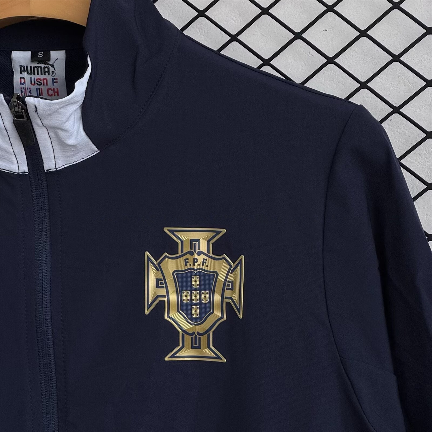 Portugal 25-26 Windbreaker Training Set - Black White Top and Pants - Unitedfutballjersey