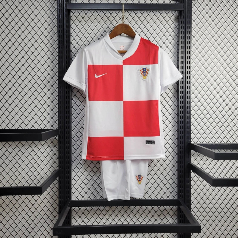 Croatia 2024 Home Stadium Kids Kit - Unitedfutballjersey