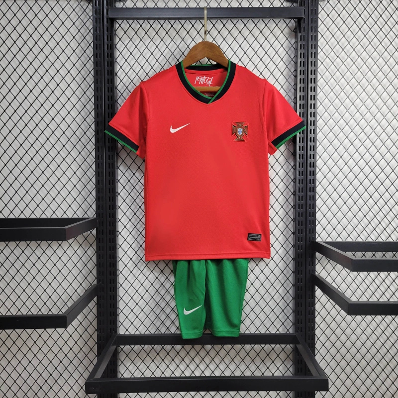 Portugal 2024 Home Stadium Kids Kit - Unitedfutballjersey