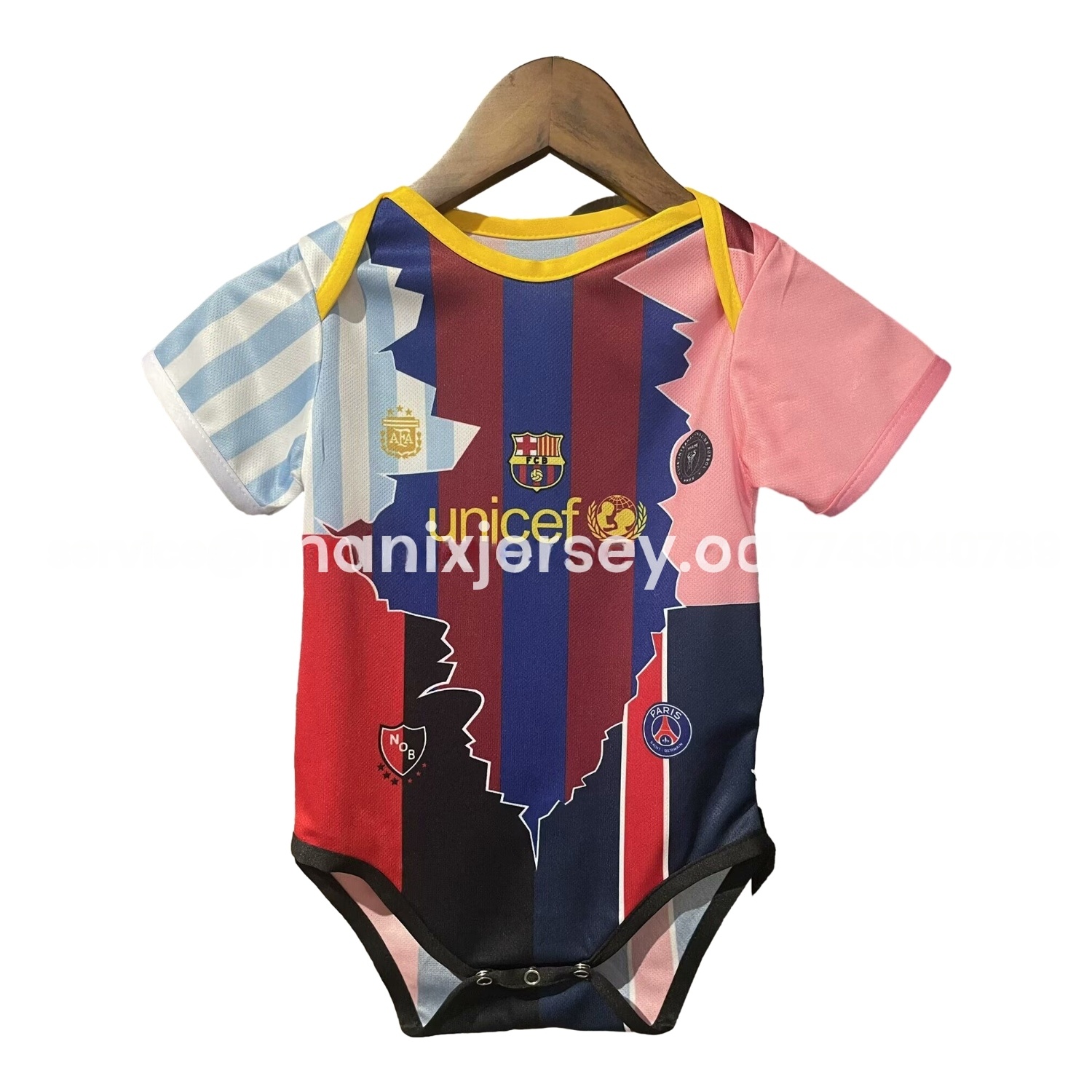 Messi Career Commemorative Baby Crawling Suit - Argentina Barcelona INT M.A.M Paris Saint-Germain PSG - Unitedfutballjersey