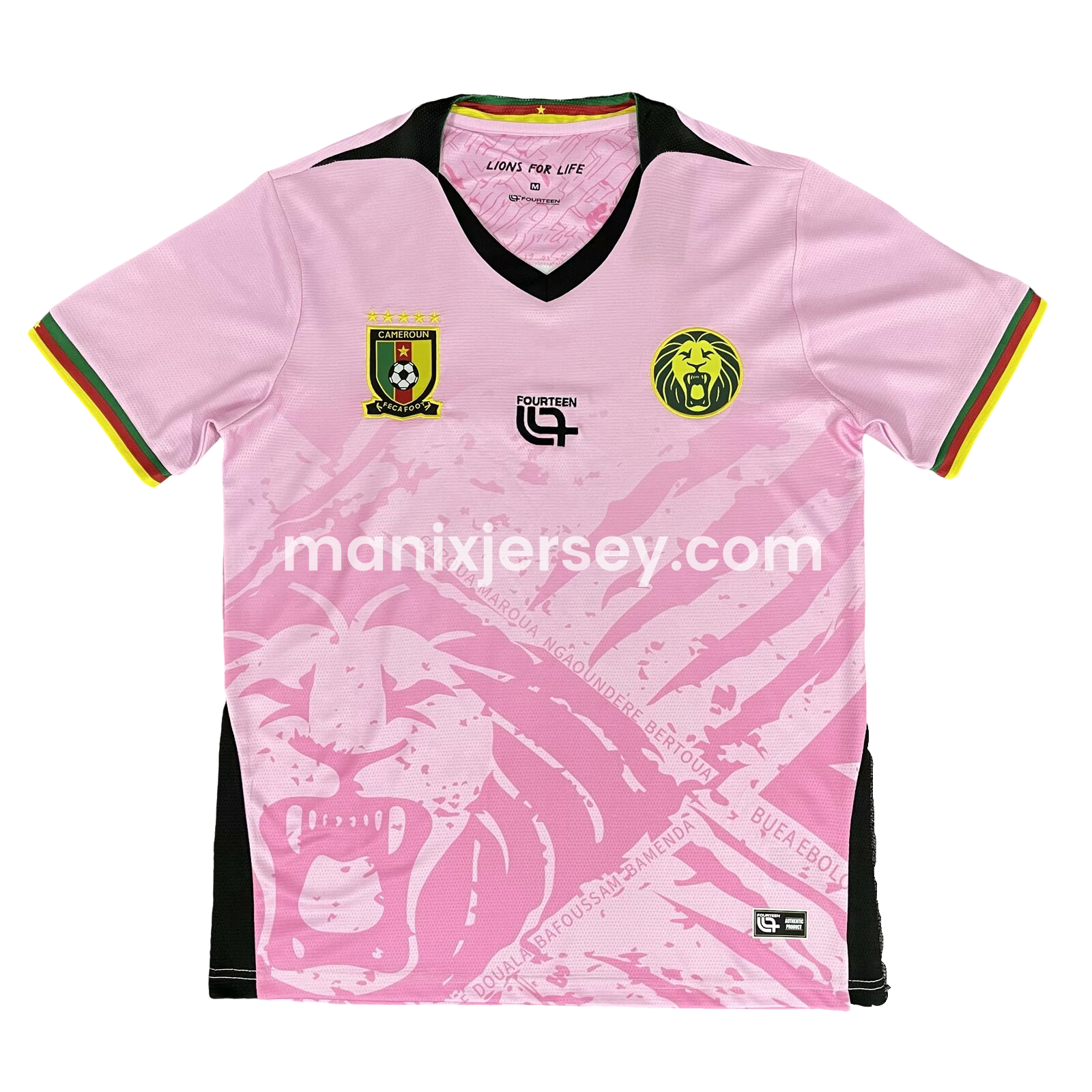Cameroon 25-26 Pink Training Jersey - Fans Version - Unitedfutballjersey
