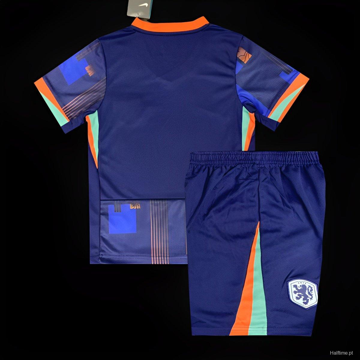 Netherlands 2024 Away Stadium Kids Kit - Unitedfutballjersey