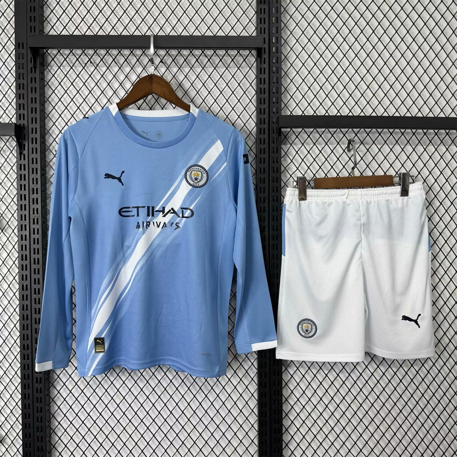 Manchester City 25-26 Home Long Sleeves Kids Kit - Unitedfutballjersey