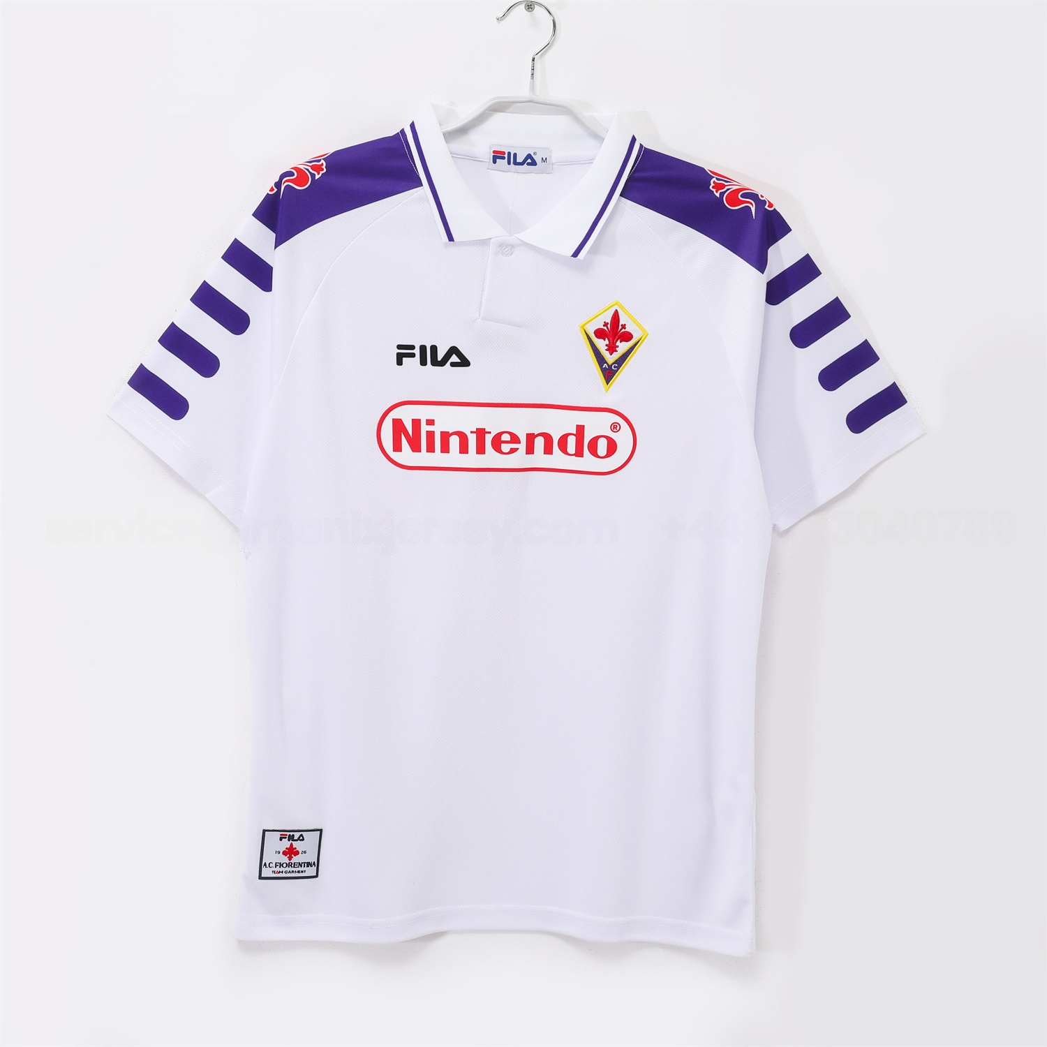 Retro Fiorentina 1998-99 Away White Jersey - Unitedfutballjersey