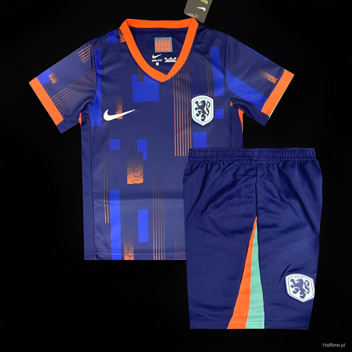Netherlands 2024 Away Stadium Kids Kit - Unitedfutballjersey