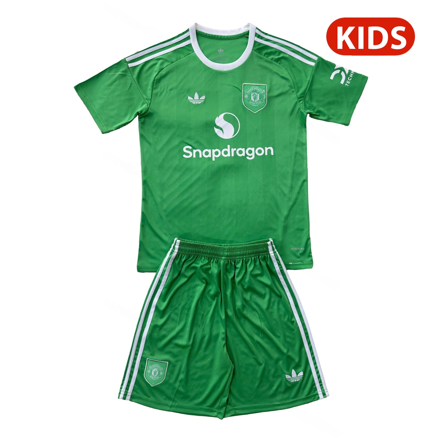 Manchester United 25-26 Green Goalkeeper Kids Kit - Unitedfutballjersey