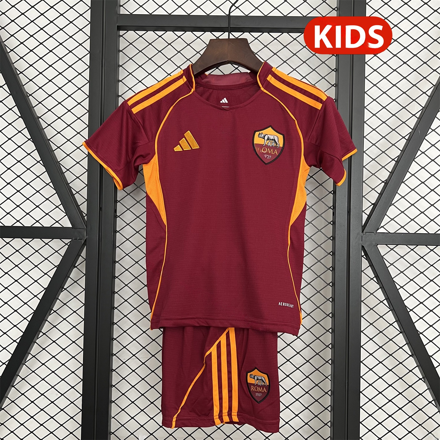 AS Roma 25-26 Home Unsponsored Kids Kit - Unitedfutballjersey