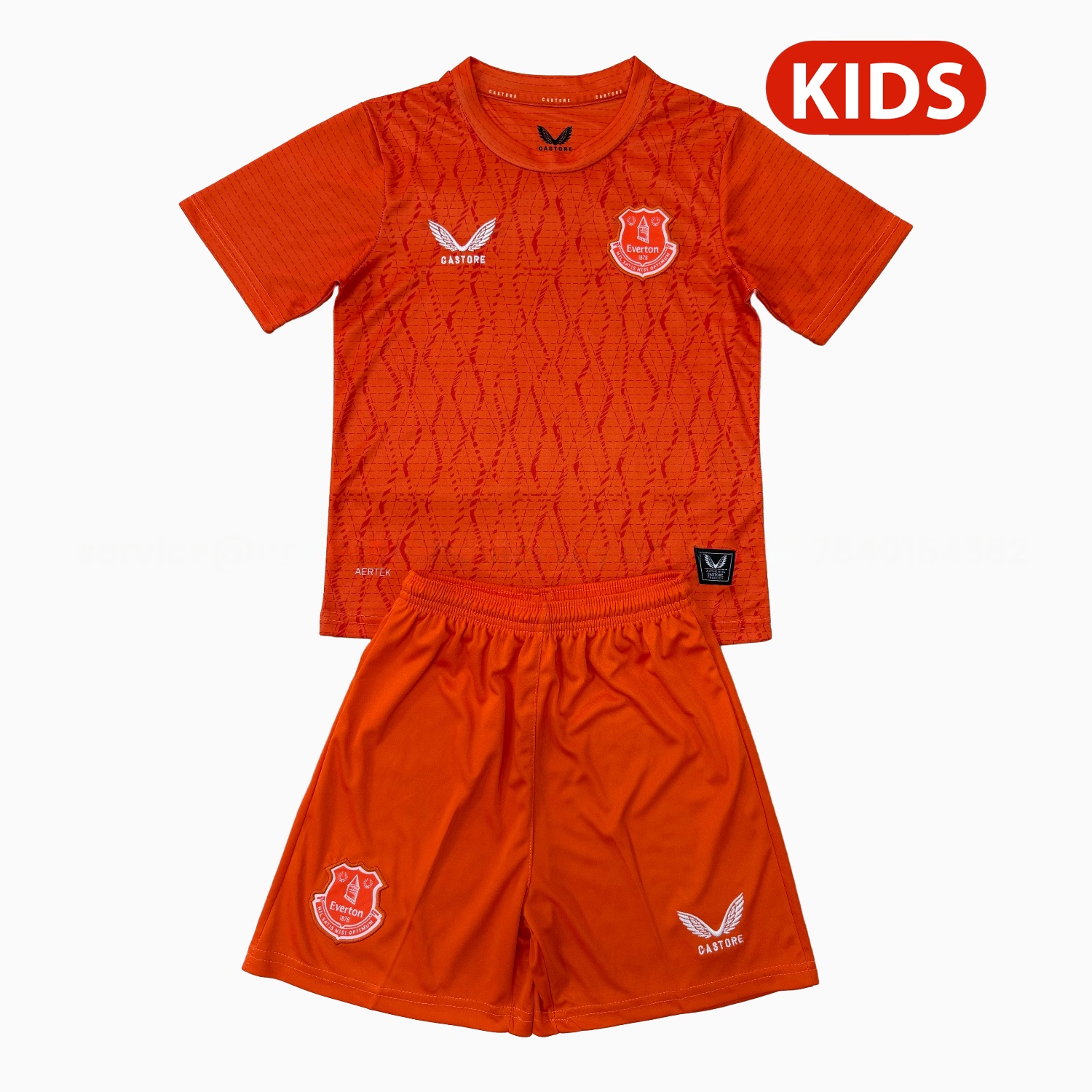 Everton 25-26 Orange Goalkeeper Kids Kit - Unitedfutballjersey