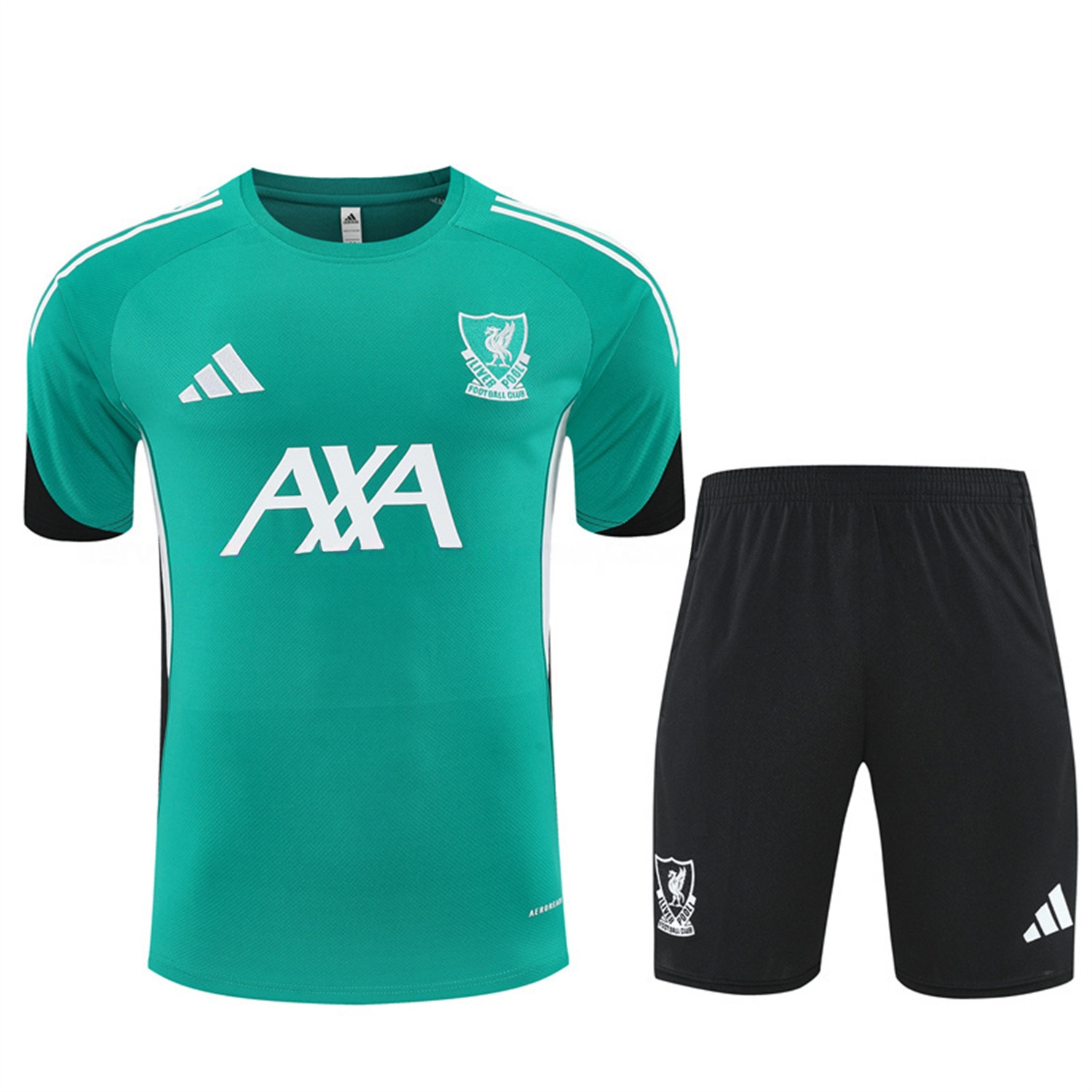 Liver.pool 25-26 Short-Sleeve Training Set - Green Top & Black Shorts - Unitedfutballjersey