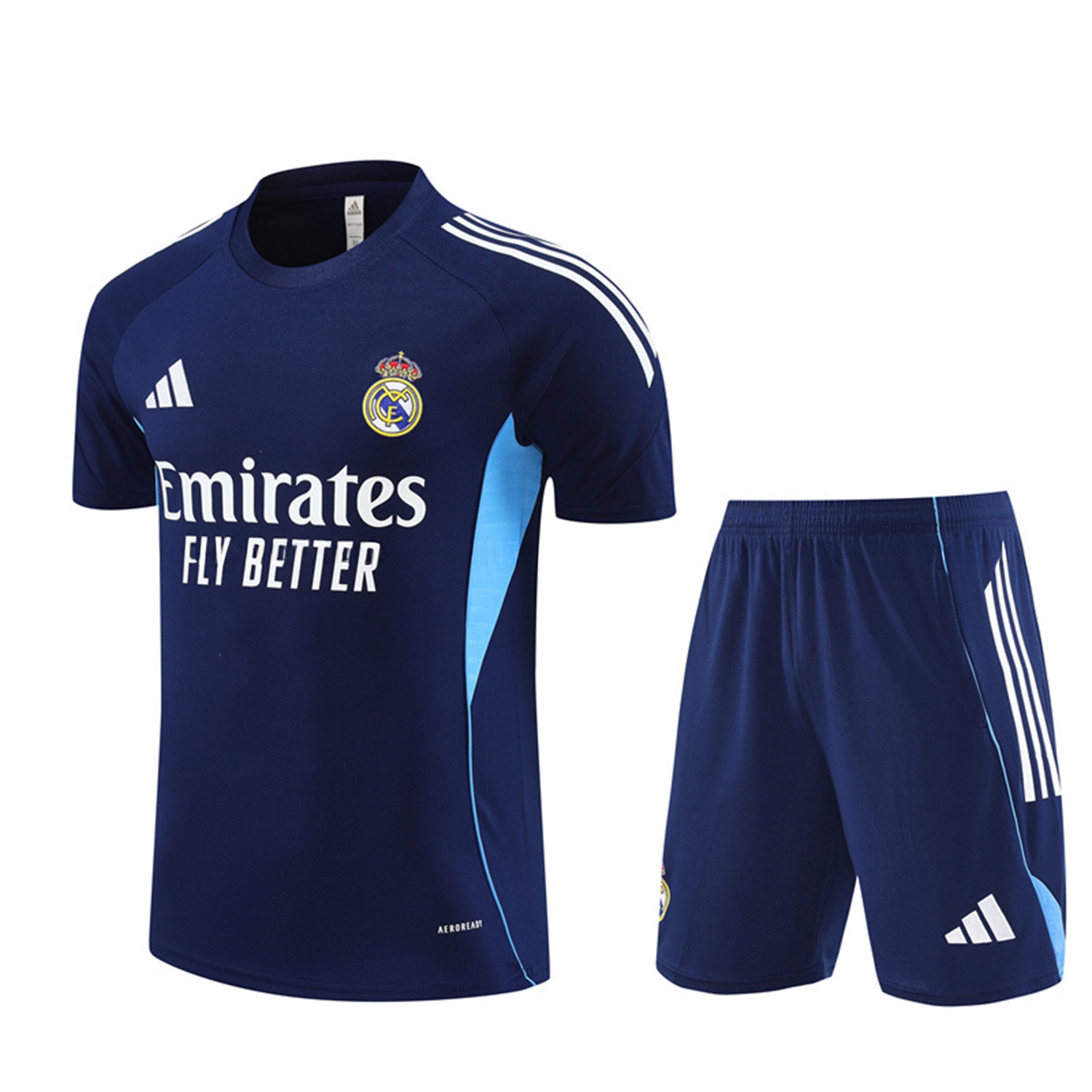 Real Madrid 25-26 Short-Sleeve Training Set - Royal Blue Top & Royal Blue Shorts - Unitedfutballjersey