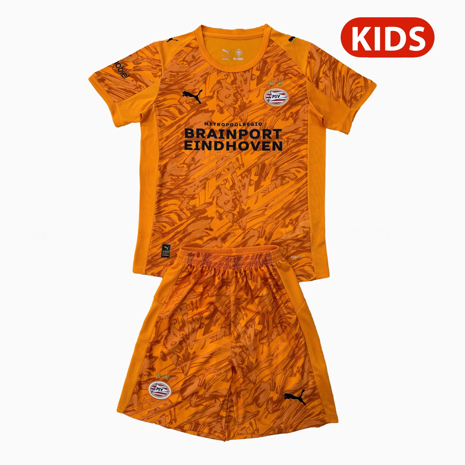 PSV Eindhoven 25-26 Orange Goalkeeper Kids Kit - Unitedfutballjersey