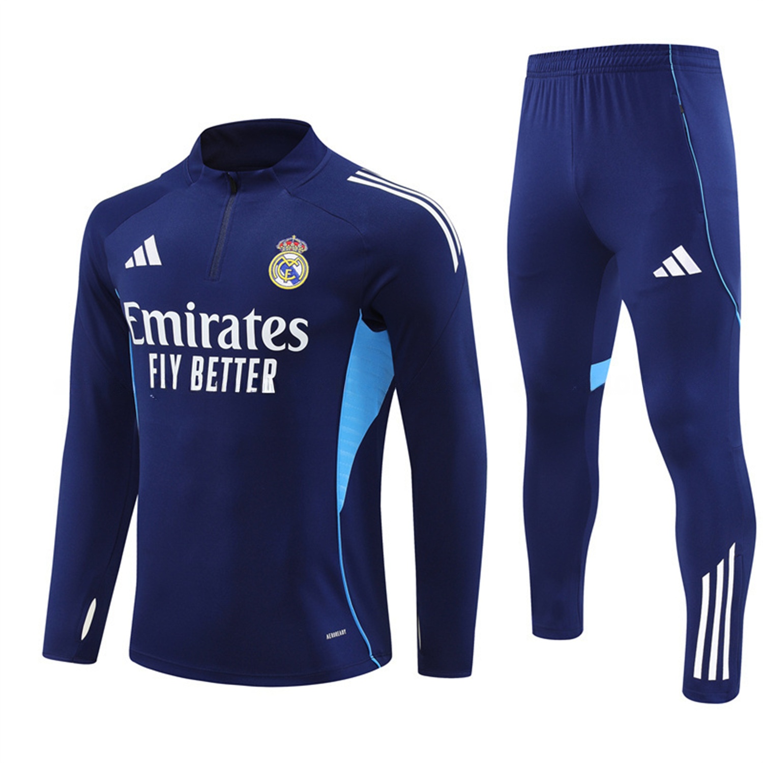 Real Madrid 25-26 Long Sleeve Training Set - Deep Blue Top & Pants - Unitedfutballjersey