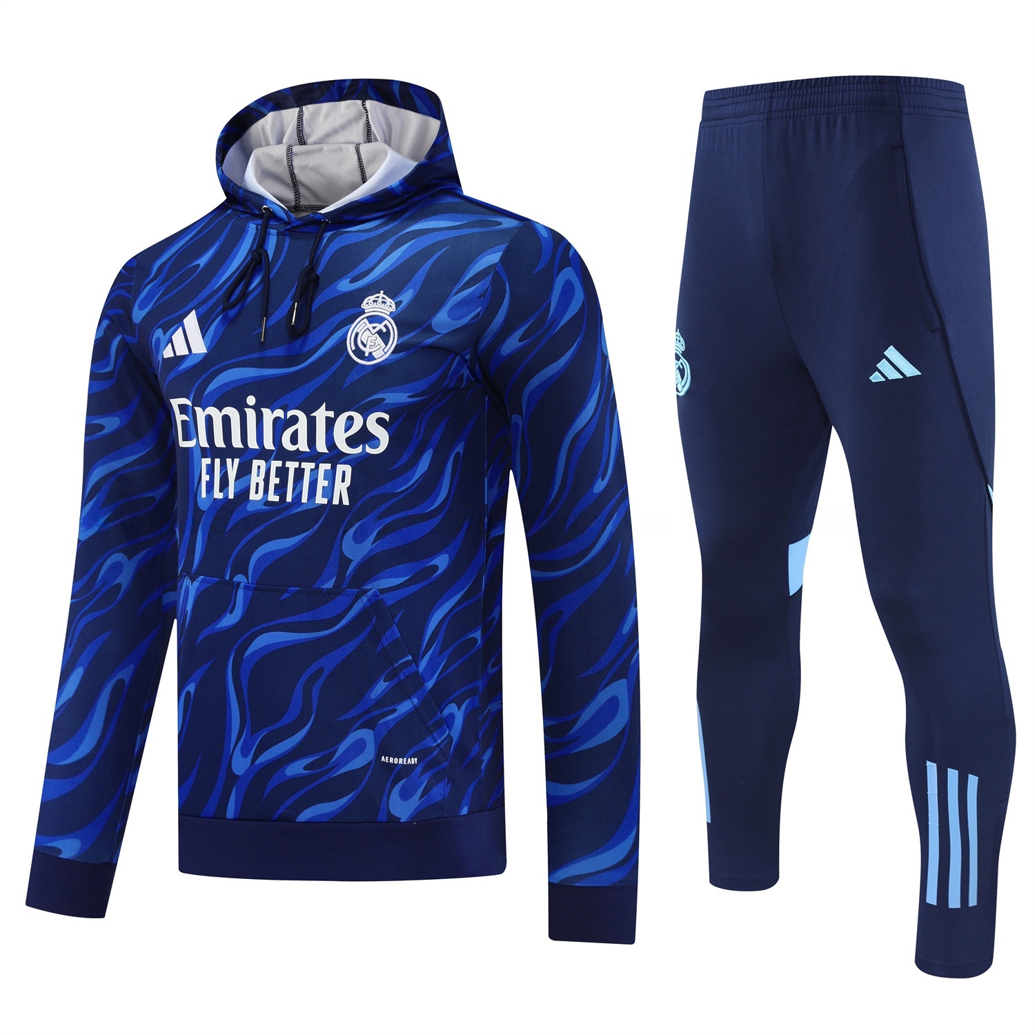 Real Madrid 25-26 Training Hoodie Set - Blue Hoodie and Deep Blue Pants - Unitedfutballjersey
