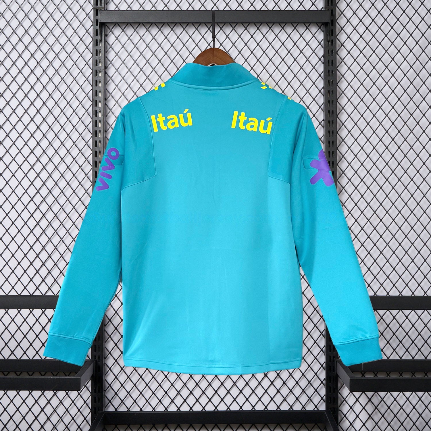Retro Brazil 2022 Pre-Match Cyan Windbreaker - Unitedfutballjersey