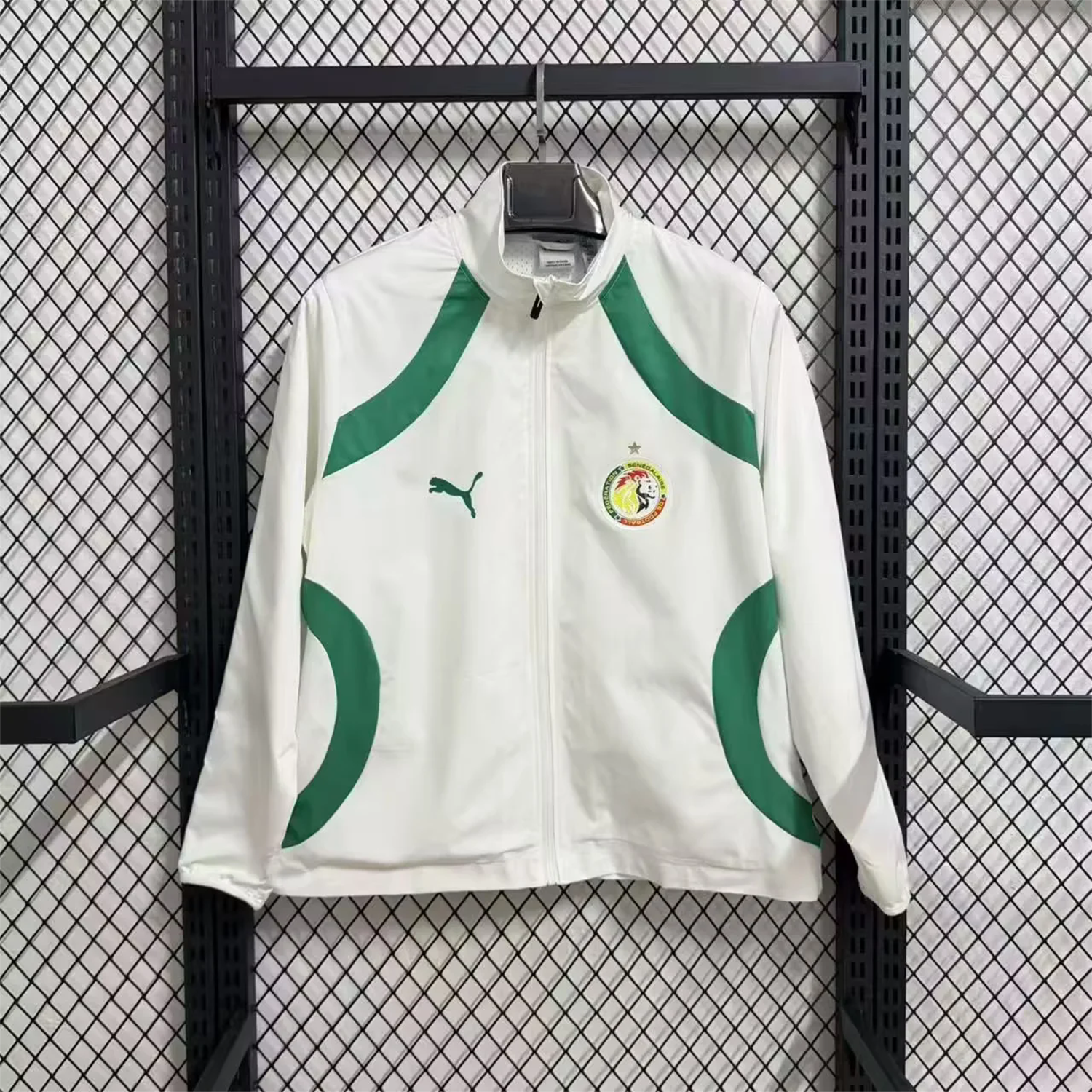 Senegal 25-26 Windbreaker Jacket - White And Green - Unitedfutballjersey
