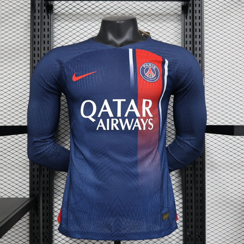 23-24 Paris Saint-Germain PSG Home Long Sleeve Jersey - Player Version - Unitedfutballjersey